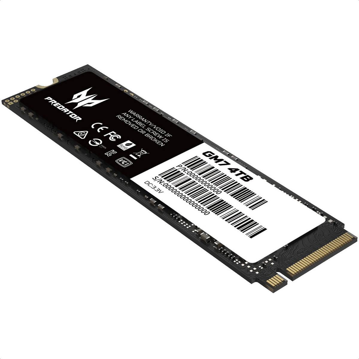 M.2 2280 SSD 4TB acer Predator GM7 PCIe 4.0 NVMe BL.9BWWR.120