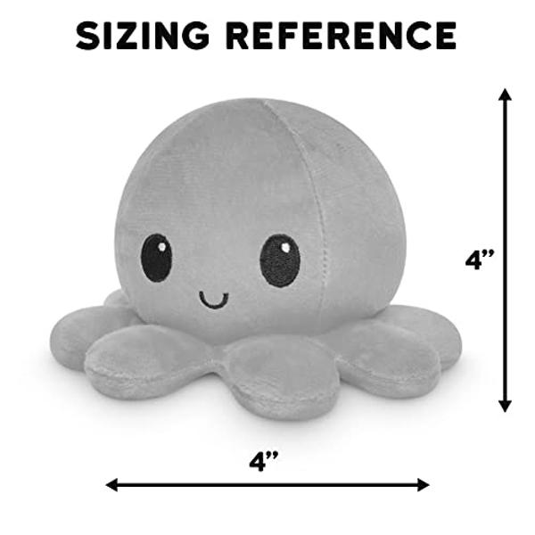 TeeTurtle - The Original Reversible Octopus Plushie - Pink + Aqua - Cute Sensory Fidget Stuffed Animals That Show Your Mood, 4 inch