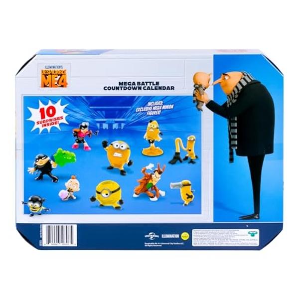 Minions Despicable Me 4 - Mega Battle Countdown Calendar | Amazon Exclusive | 10 2inch surprise collectible toy figures inside in the form of Mini Minion figures and other characte