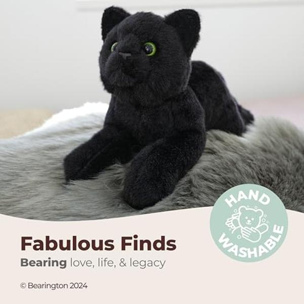 Bearington Collection Lil' Jinx Cat 8 in Stuffed Animals Black Cat Plush Toy - Stuffed Cats That Look Real - Plushies for Kids