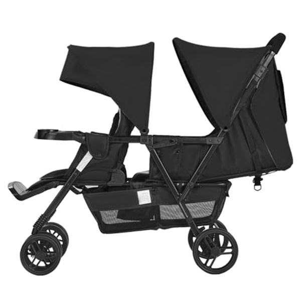 Summer Infant 3Dlite ST Convenience Stroller, Black & Gray - Lightweight Stroller with Steel Frame, Large Seat Area, Multi-Position Recline, Storage Basket - for Travel and More
