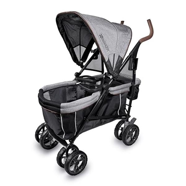 Summer Infant 3Dlite Wagon Convenience Lightweight Stroller for Infants, Accommodates up to 50 Pounds and Holds 2 Children, Black/Gray