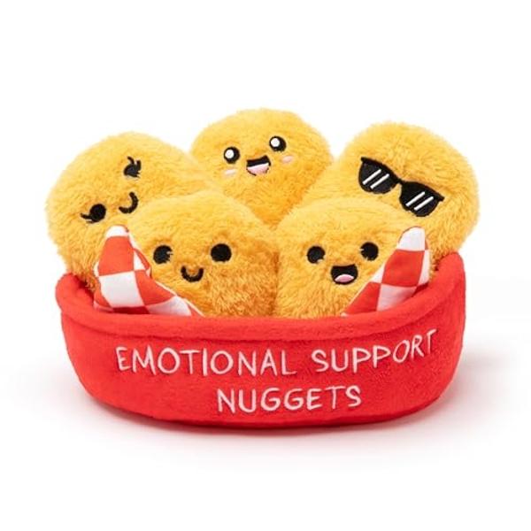 Emotional Support Chicken Nuggets by Relatable, Cuddly Stuffed Animals and Toys, Squishy Toys and Plushies, Great Gift Ideas for Loved Ones of All Ages, Includes 5 Plushies with Ca
