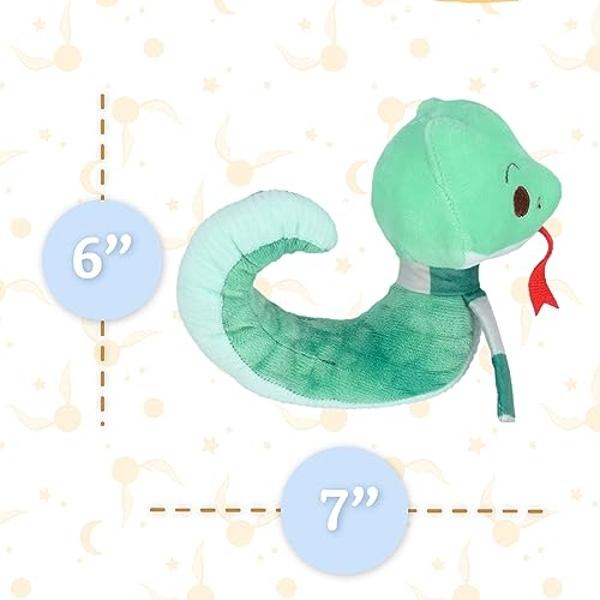 KIDS PREFERRED Harry Potter Slytherin Green Snake Plush Stuffed Animal with Embroidered Details and Green Stripped Scarf Hogwarts House Collectible for Babies, Toddlers, and Kids 6