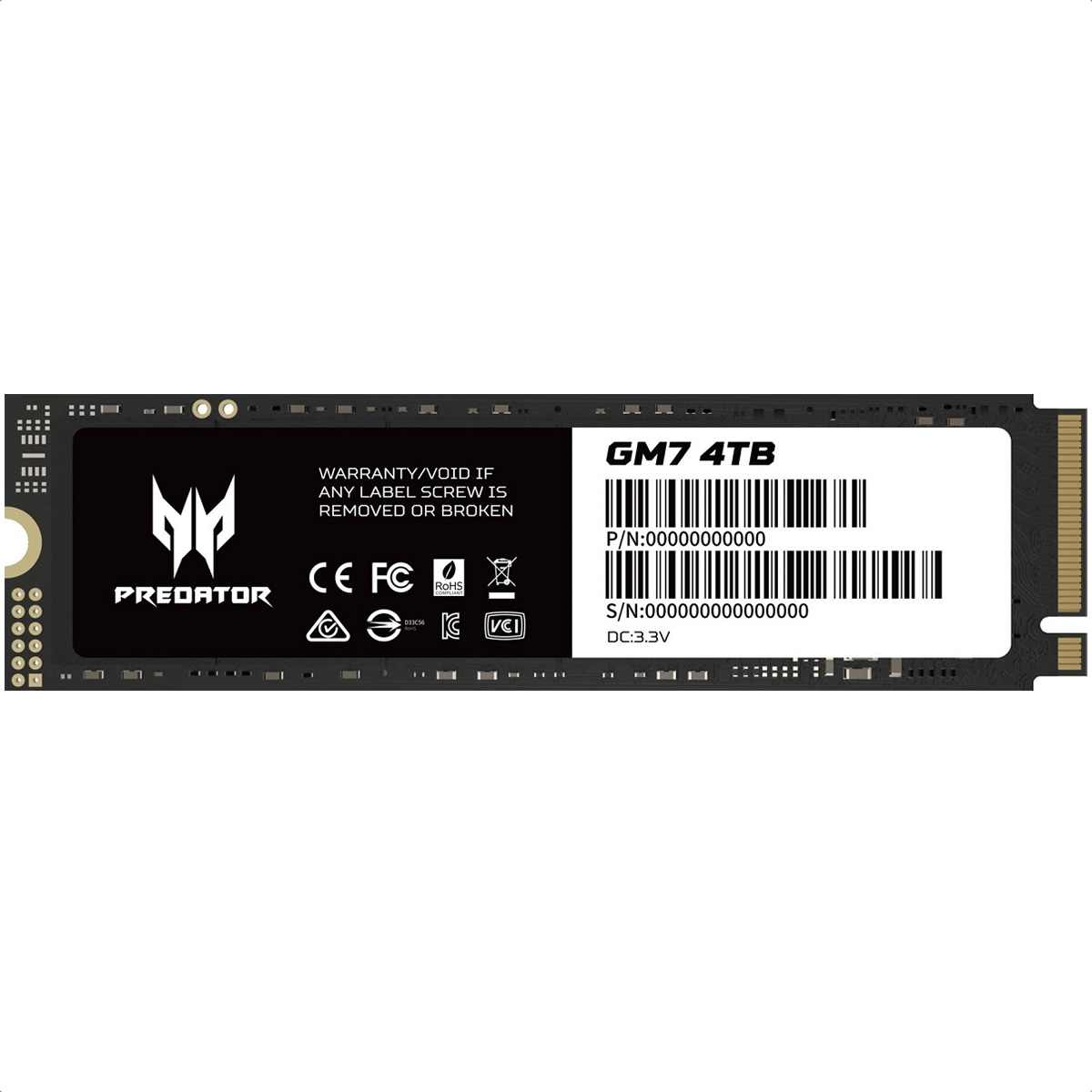 M.2 2280 SSD 4TB acer Predator GM7 PCIe 4.0 NVMe BL.9BWWR.120