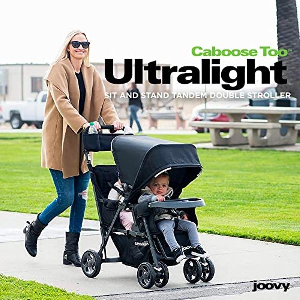 Summer Infant 3Dlite Wagon Convenience Lightweight Stroller for Infants, Accommodates up to 50 Pounds and Holds 2 Children, Black/Gray