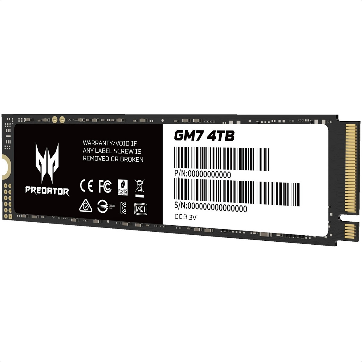 M.2 2280 SSD 4TB acer Predator GM7 PCIe 4.0 NVMe BL.9BWWR.120