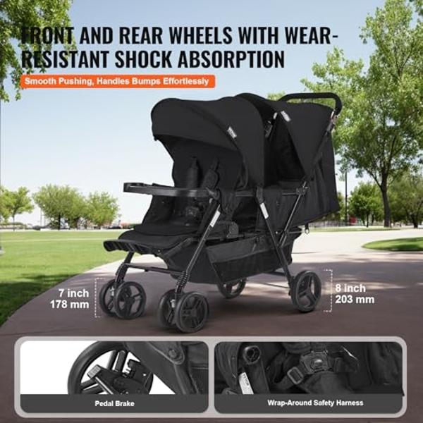 Gladly Family Anthem2 2-Seat All-Terrain Wagon Stroller, Graphite Special Edition