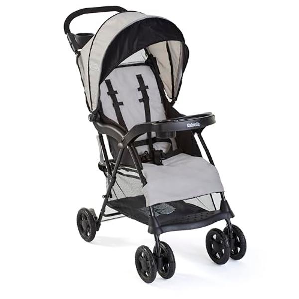 Kolcraft Cloud Plus Lightweight Toddler Umbrella Baby Stroller with Large Storage Basket and Canopy, Reclining Seat, Child and Parent Trays, Compact Easy Fold for Summer Travel - S