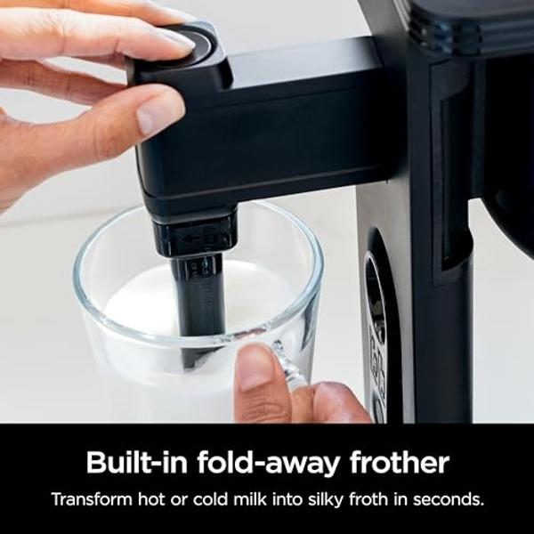 Ninja Specialty Coffee Maker, Hot & Iced Coffee, 6 Brew Styles, 8 Sizes, Small Cup to Travel Mug, 10-Cup Carafe, Fold-Away Frother, Permanent Filter, Removable Reservoir, Black, CM
