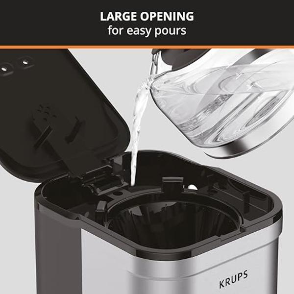 KRUPS Simply Brew Compact 5 Cup Coffee Maker: Stainless Steel Design, Pause & Brew, Keep Warm, Reusable Filter, Drip-Free Carafe