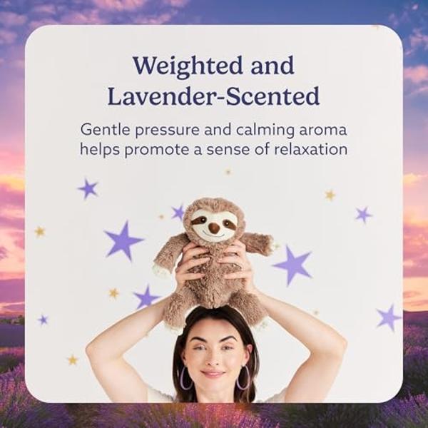 warmies Microwavable & Weighted Stuffed Animals, Sloth - Heated Stuffed Animal Plushie for Warmth & Comfort - Cute Soft Plush Toys for Boys, Girls, Babies & Toddlers