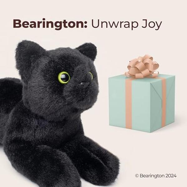 Bearington Collection Lil' Jinx Cat 8 in Stuffed Animals Black Cat Plush Toy - Stuffed Cats That Look Real - Plushies for Kids