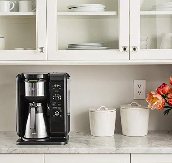 Ninja Hot and Cold Brewed System, Tea & Coffee Maker, with Auto-iQ, 6 Sizes, 5 Styles, 5 Tea Settings, 50 oz Thermal Carafe, Frother, Coffee & Tea Baskets, Dishwasher Safe Parts, B