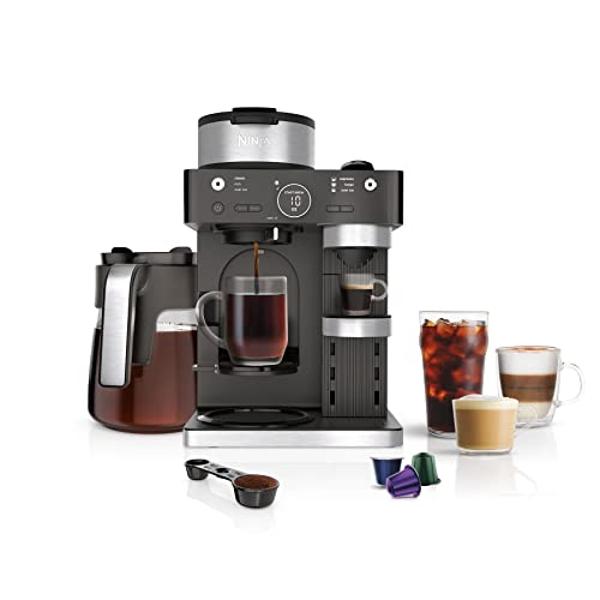 Ninja Hot and Cold Brewed System, Tea & Coffee Maker, with Auto-iQ, 6 Sizes, 5 Styles, 5 Tea Settings, 50 oz Thermal Carafe, Frother, Coffee & Tea Baskets, Dishwasher Safe Parts, B