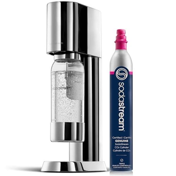 Sodastream - Enso Sparkling Water Maker | STARTER KIT | CQC CO2 System | Includes 1x CO2 Cylinder, 1x 32 Fl Oz Dishwasher Safe Bottle | Stainless Steel, designed by Naoto Fukasawa 