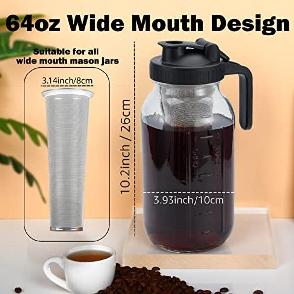 YMMIND French Press Coffee Maker (34oz 1Quart 5-6Cup) Coffee Press, with 4 Filters System, Heat Resistant Thickness Borosilicate Glass, Cold Brew Coffee Tea Pot Gifts (Copper)