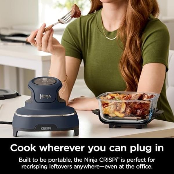 Ninja Crispi 4-in-1 Portable Glass Air Fryer Cooking System, 4QT & 6 Cup Glass Containers with Storage Lids, Easy Meals, Microwave, Freezer & Dishwasher Safe, Air Fry, Bake & More,