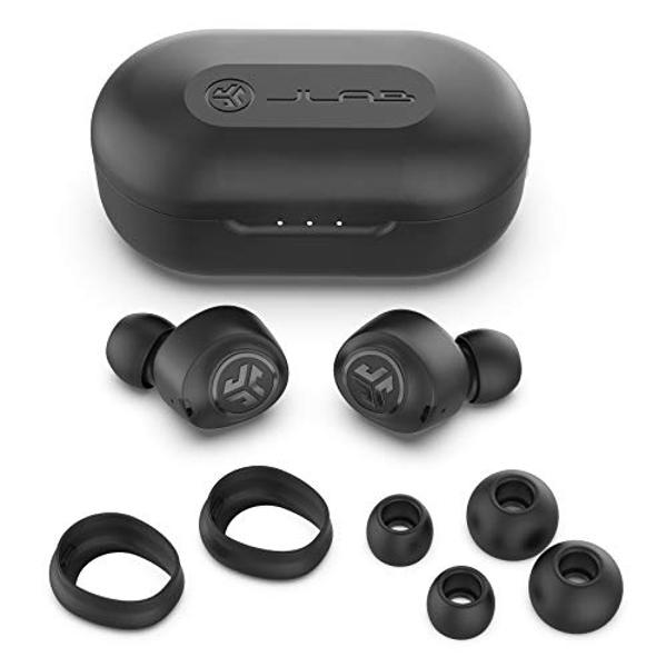 JLab JBuds Air True Wireless Signature Bluetooth Earbuds + Charging Case, Black, IP55 Sweat Resistance, Bluetooth 5.0 Connection, 3 EQ Sound Settings Signature, Balanced, Bass Boos