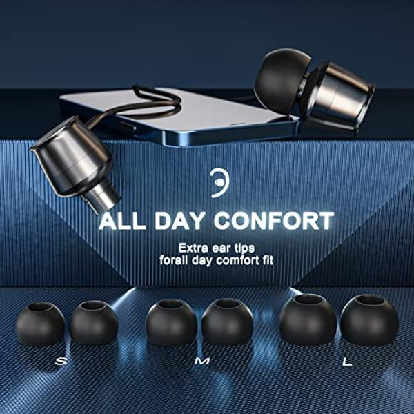 Lightning Headphones for iPhone 13 14 12 Pro Max MFi Certified Lightning Earbuds with Mic Noise Isolation Stereo Bass in-Ear Headphones Lightning Connector Wired Earphones for iPho