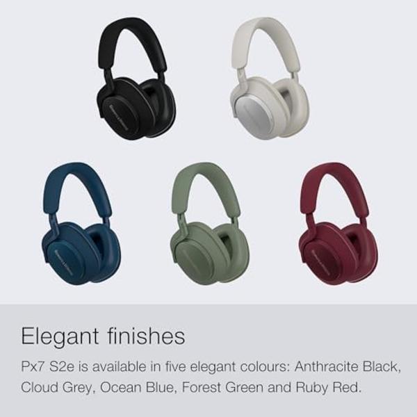 Bowers & Wilkins Px7 S2e Over-Ear Headphones - Enhanced Noise Cancellation & Transparency Mode, Crystal-Clear Calls, Bluetooth, 30-Hour Playback, Ocean Blue