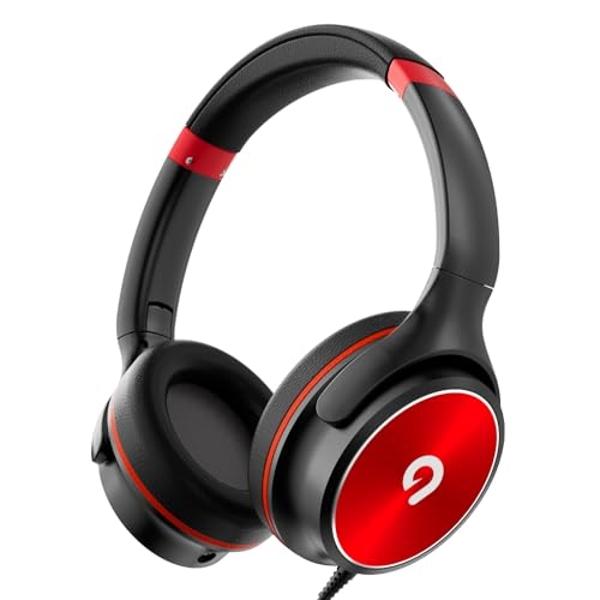 ADOOPE Kids Headphones with Safe 85dB/94dB Volume Limiter for Teen and Boys, Foldable HD Stereo Sound Headset for Kindle Kids/fire Tablet/iPad/Laptop, Headphones with Microphone (B