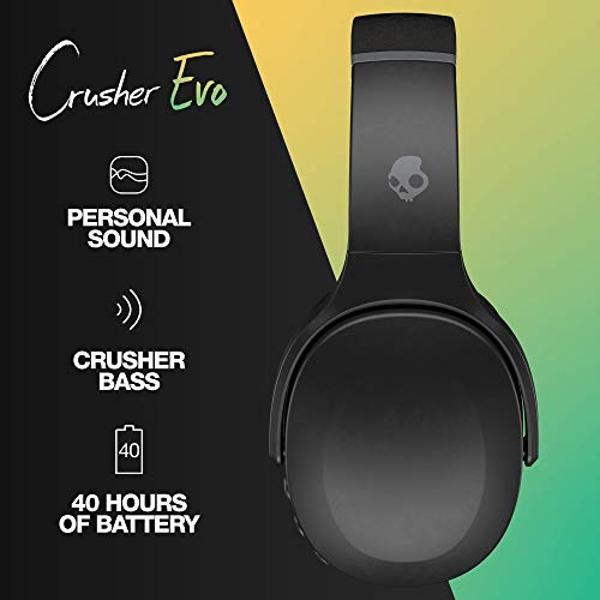 Skullcandy Crusher Evo Wireless Over-Ear Headphone - True Black (Renewed)