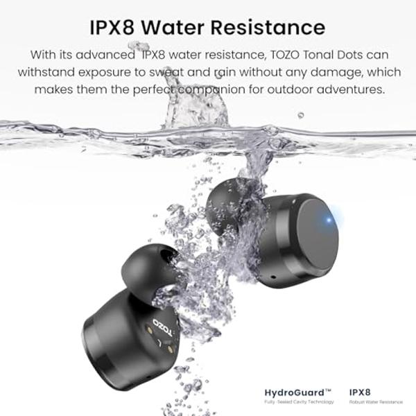 TOZO T12 (Compact Ergonomic Edition) Wireless Earbuds Bluetooth 5.3 Headphones, Call ENC Noise Cancelling Mic, 55Hrs Playtime App Customize EQ IPX8 Waterproof LED Digital Display P