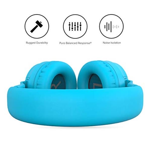 Puro Sound Labs PuroBasic Volume Limiting Wired Headphones for Kids, Foldable & Adjustable w/Microphone, Compatible with Smartphones, Tablets and PC’s