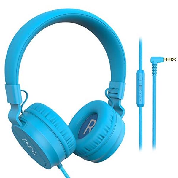 Puro Sound Labs PuroBasic Volume Limiting Wired Headphones for Kids, Foldable & Adjustable w/Microphone, Compatible with Smartphones, Tablets and PC’s