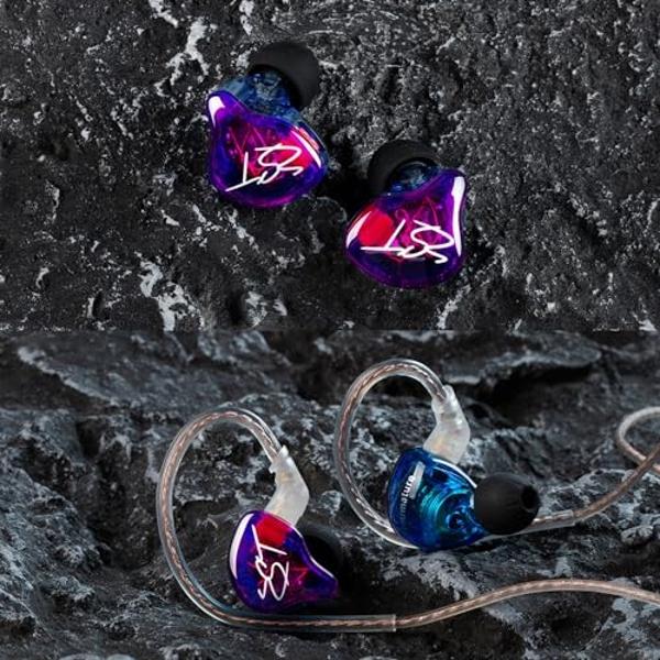 YINYOO Easy KZ ZST Colorful Hybrid Banlance Armature with Dynamic in-Ear Earphone 1BA+1DD HiFi Headset KZ in Ear Monitors Headphones Wired Earbuds IEM Earphones Gaming Earbuds (Col