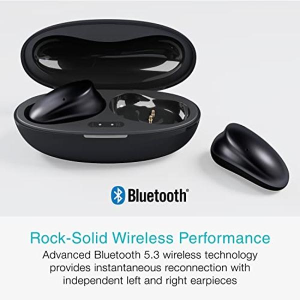 MEE audio Pebbles True Wireless Earbuds - Bluetooth 5.3 Low Profile in Ear Lightweight Headphones with Headset Microphone & Call Noise Reduction for Gym/Workouts/Sports and Gaming,