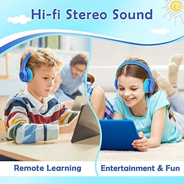 Candy Bila Bluetooth Kids Headphones Fit for Aged 3-21, Colorful LED Lights Comfort Wireless Headphones with Microphone 94dB Volume Limited for School/iPad/PC/TV/Cellphones, Wired 