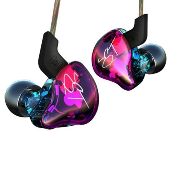 YINYOO Easy KZ ZST Colorful Hybrid Banlance Armature with Dynamic in-Ear Earphone 1BA+1DD HiFi Headset KZ in Ear Monitors Headphones Wired Earbuds IEM Earphones Gaming Earbuds (Col