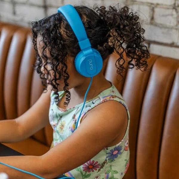 Puro Sound Labs PuroBasic Volume Limiting Wired Headphones for Kids, Foldable & Adjustable w/Microphone, Compatible with Smartphones, Tablets and PC’s