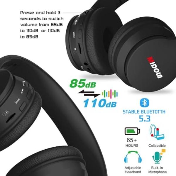 Altec Lansing Kid Safe Noise Cancelling Wireless Headphones 15H Battery, 85dB Volume Limit, Foldable Design Powerful Sound, Active Noise Cancellation Perfect for Kids Ages 7+