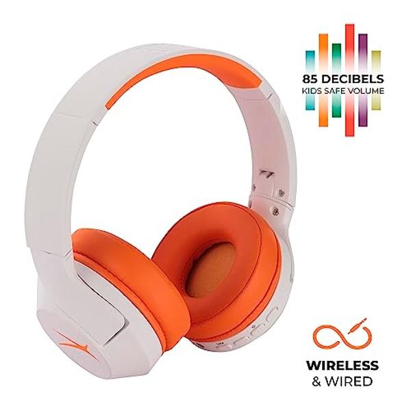 Altec Lansing Kid Safe Noise Cancelling Wireless Headphones 15H Battery, 85dB Volume Limit, Foldable Design Powerful Sound, Active Noise Cancellation Perfect for Kids Ages 7+
