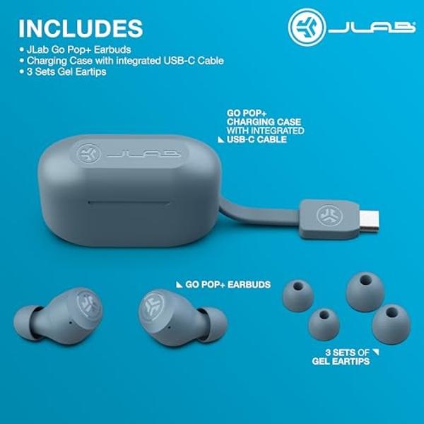 JLab Go Air Pop True Wireless Bluetooth Earbuds & Charging Case - Slate, Dual Connect, IPX4 Sweat Resistance, Bluetooth 5 Connection, 3 EQ Sound Settings Signature, Balanced, Bass 