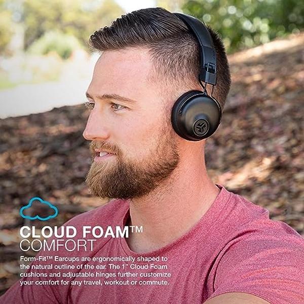 JLab Studio Wireless On-Ear Headphones, Black, 30+ Hour Bluetooth 5 Playtime, EQ3 Sound, Ultra-Plush Faux Leather & Cloud Foam Cushions, Track and Volume Controls