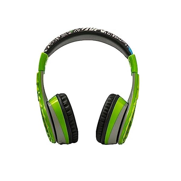 eKids Teenage Mutant Ninja Turtles Wireless Headphones for Kids, Bluetooth Headphones with Microphone Includes Aux Cord, Earphones for School, Home, or Travel