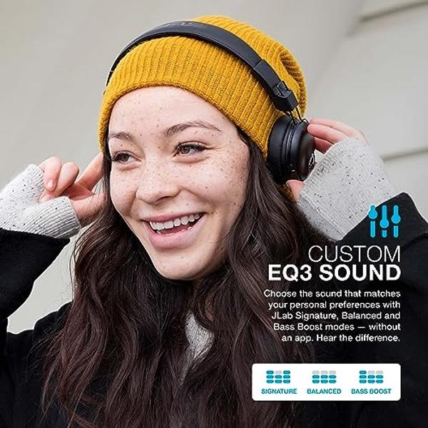 JLab Studio Wireless On-Ear Headphones, Black, 30+ Hour Bluetooth 5 Playtime, EQ3 Sound, Ultra-Plush Faux Leather & Cloud Foam Cushions, Track and Volume Controls