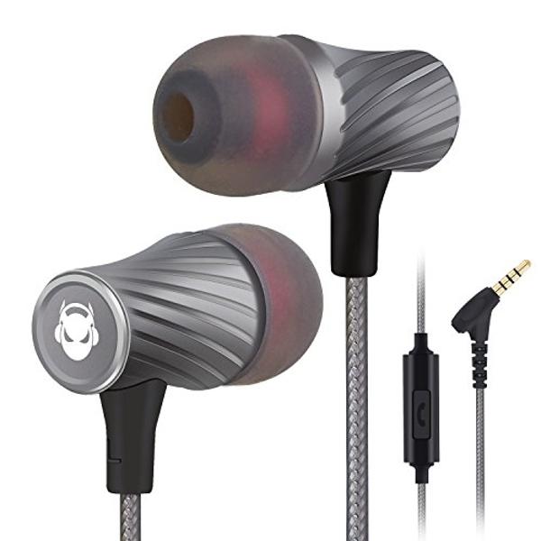MINDBEAST Super Bass Wired Earbuds with Microphone – Noise Cancelling, Deep Bass Ear Buds for Gaming, Travel, Work – Comfortable, Durable Wired Earphones with Mic, Compatible with 