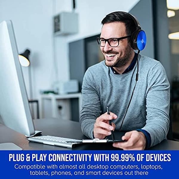 Koss KPH40 Utility On-Ear Headphones, Detachable Interchangeable Cord System, Retro Style, Ultra Lightweight Design (Stealth Black)