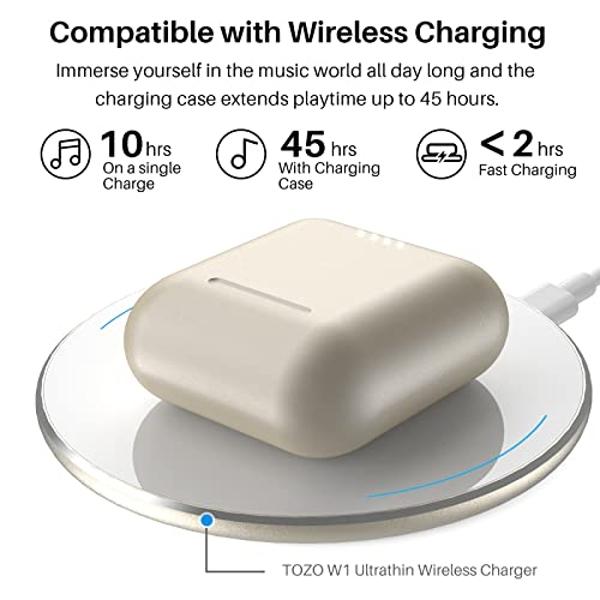 TOZO T6 Wireless Earbuds Bluetooth 5.3 Headphones, Ergonomic Design in Ear Headset, 50Hrs Playtime with Wireless Charging Case, APP EQ Customisable, IPX8 Waterproof