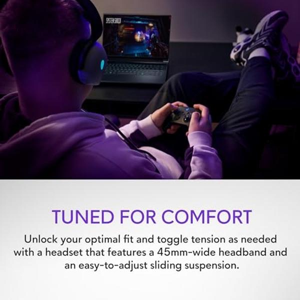 Alienware AW720H Dual-Mode Wireless Gaming Headset - Dolby Atmos Spatial Sound, Wireless 2.4 GHz, 3.5mm Connector Cable, In-line Controls, Integrated Microphone, Unidirectional - D