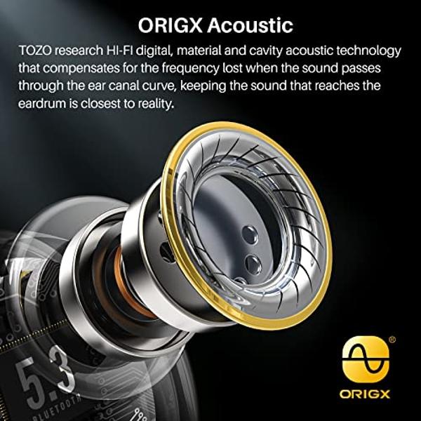 TOZO T6 Wireless Earbuds Bluetooth 5.3 Headphones, Ergonomic Design in Ear Headset, 50Hrs Playtime with Wireless Charging Case, APP EQ Customisable, IPX8 Waterproof