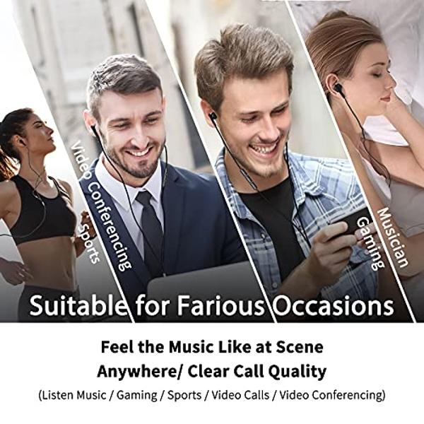 Kimwood Wired Earbuds with Microphone, Wired Earphones in-Ear Headphones HiFi Stereo, Powerful Bass and Crystal Clear Audio, Compatible with iPhone, iPad, Android, Computer Most wi