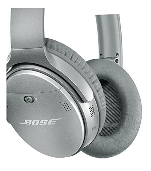 Bose QuietComfort 35 (Series I) Wireless Noise Cancelling Headphones - Silver (Renewed)