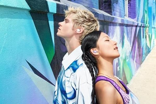SHOKZ OpenMove - Open-Ear Bluetooth Sport Headphones, Bone Conduction Wireless Earphones, Sweatproof for Running and Workouts, with Sticker Pack(White)