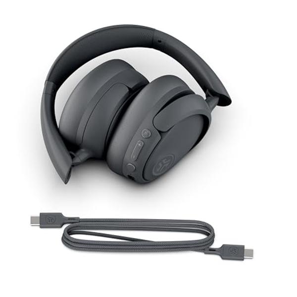 JLab JBuds Lux ANC Wireless Headphones, Graphite, Hybrid Active Noise Cancelling, Customizable Sound, Spatial Audio Compatible, Premium Over-Ear Bluetooth Headset